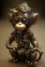 Placeholder: small cute steampunk mechanical monkey, made of metal