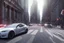 Placeholder: A Tesla 'Model Y' is drifting at high speeds, on 'Wall Street', in New York. (CINEMATIC, WIDE ANGLE LENS, PHOTO REAL)