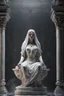 Placeholder: highly detailed marble sculpture of a female necromancer, volumetric fog, Hyperrealism, breathtaking, ultra realistic, unreal engine, ultra detailed, cyber background, Hyperrealism, cinematic lighting, highly detailed, breathtaking ,photography, stunning environment, wide-angle, [cgi, 3d, doll, octane, render, bad anatomy, blurry, fuzzy, extra arms, extra fingers, poorly drawn hands, disfigured, tiling, deformed, mutated]