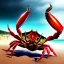 Placeholder: Giant Red Crab, Realistic, Monster, on the beach by Van Gog