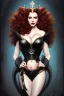 Placeholder: painting of christina hendricks as evil queen in black leather, feminie, angry, volouptous, busty, cleavage, emperious, mature, highly detailed, digital painting, artstation, concept art, smooth, sharp focus, illustration, art by gaston bussiere and alphonse mucha