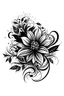 Placeholder: black flower VECTOR illustration with white background