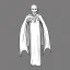 Placeholder: White bat vampire with long limbs as Russian Orthodox nosferatu