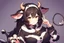 Placeholder: Girl, cow tail, cow horns, cow ears, dark hair, hooves on hand, cow hand