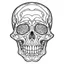 Placeholder: very simple Coloring page for beginers with skull, very Bold outlines and white background