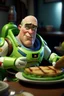 Placeholder: Buzz Lightyear eating broccoli