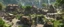 Placeholder: A busy outdoor village market, in a beautiful outdoor countryside summer scene, with hills, intricate dwellings, many weird creatures, many pathways & stairways, waterfalls, & a waterwheel : very high detail, photorealistic, epic cinematic, 8K, Large depth of field