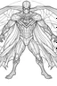 Placeholder: outline art An evolved Spider Man . Superman . Agile, strong, sophisticated.cinematic lighting, high resolution 3D render art coloring pages with witch, white background, Sketch style, full body, use outline, Mandala style, clean line art, white background, no shadows and clear and well