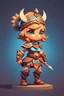 Placeholder: stylized cute warrior for video games