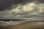 Placeholder: Surrealistic seashore, stormy clouds,