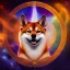 Placeholder: third eye ascension shiba inu doge with heaven glowing aura star sky lightning Q