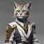 Placeholder: Tabaxi wearing a academy uniform, colors are pale grey and white, best quality, masterpiece