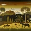 Placeholder: A brown semi-desert grounds with animals painted by Henri Rousseau