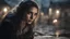 Placeholder: Photoreal close-up of a gorgeous rogue woman crouched in the shadows on an old medieval village rooftop in pouring rain at midnight by lee jeffries, otherworldly creature, in the style of fantasy movies, shot on Hasselblad h6d-400c, zeiss prime lens, bokeh like f/0.8, tilt-shift lens, 8k, high detail, smooth render, unreal engine 5, cinema 4d, HDR, dust effect, vivid colors