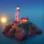 Placeholder: low poly scenery lighthouse by night