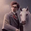 Placeholder: Full body, 3d render, Harry Potter 1800's men style, 1800's hair style, 1800's men clothes style, riding horse, hyper realistic, octane render, unreal engine 5, 8k, palace background, uhd