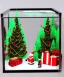 Placeholder: A small Christmas diorama inside a 3d glass cube