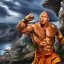 Placeholder: Fantasy, Dwayne Johnson as shaolin monk, heroic, award winning, insanely detailed, sunlit, realistic, fighting,acrylic paint, 8k resolution, hdr