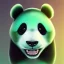 Placeholder: A male humanoid/furry panda with mint fur color that can use ice rainbow superpowers in digital style