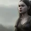 Placeholder: only perfect emilia clarke face, wearing dragon armor. fly hair, viking, village, highly realistic, highly detailed, mist around, smoke, particles, fog