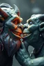 Placeholder: hi poly Mud luxury smiling psychic orcs kissing