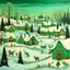 Placeholder: A mint colored snow covered Christmas themed Viking village painted by Henri Rousseau