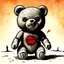 Placeholder: teddy bear dystopia, horror art, surreal, gritty ink illustration