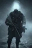 Placeholder: All black German soldier, dark, rage, sorrow, high definition, ultra 8 k, volumetric lighting, blue fire, fog