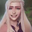 Placeholder: fantasy fairy, smiling, long blond hair, blender 3D