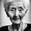 Placeholder: beautiful black and white photo portrait of an old woman white hair