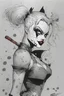 Placeholder: harley quinn for jim lee, inking in nankim, clear background