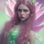 Placeholder: fairy, pink, green, beautiful, hyperrealism, masterpiece, expert, cinematic lighting, sharp focus, 8K, pastel, macro lens, woman, detailed, flower, naked