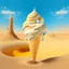 Placeholder: an ice cream in the desert in the style of dalì