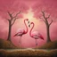 Placeholder: A hybrid fusion of a tree and a flamingo, delicate pink feathers sprouting from the branches, graceful flamingo body and neck trunk that curves into flowering foliage, surrealism, by Yves Tanguy, by Andy Kehoe, colorful, graceful.