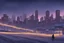 Placeholder: 赛博朋克 跑道 荧光灯 星空 风景