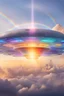 Placeholder: ufo rainbow, cité cristal très futuriste ultra moderne, ufos fleet, intergalactic,