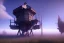 Placeholder: watch tower , plains , day time , unity, scriptable render pipeline , lighting , volumetric , global illumination, fog ,blue emission , purple tone.