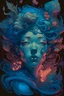 Placeholder: psychedelic creepy fairy woman face forward by james jean