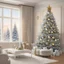 Placeholder: Photo room new year new year Christmas tree dressed up,wallpaper,curtains,Abstract art, surrealism, 3D,very realistic and detailed , detailed drawing Beautiful scene, in high quality, ultra HD res, 8k