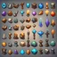 Placeholder: Mini icon symbols of random classes in rpg game , extra detailed ,8k resultion