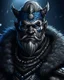 Placeholder: A portrait of a towering Goliath Barbarian with gray skin and blue tribal tattoos. He has a strong, rugged face, with piercing silver eyes and a fur-lined cloak draped over his shoulders. His expression is serious and determined, conveying the resilience of a winter warrior. The style is sharp and detailed, with cold silver tones dominating his powerful presence.