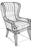 Placeholder: outline art for Chairs coloring pages with sitch, white background, Sketch style, full body, only use outline, dementia patients style, clean line art, white background, no shadows and clear and well outlined.
