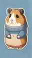 Placeholder: un hamster con un sueter, sticker, caricatura