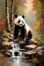 Placeholder: Masterpiece, best quality, Brent Heighton style portret painting of a Panda, in a scenic environment, painted by Brent Heighton