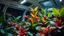 Placeholder: A futuristic botanical garden on a space station, where plants from different planets grow in zero gravity, their leaves and flowers displaying colors and patterns never seen on Earth. Award-winning photograph, 80mm focal length, chiaroscuro