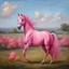 Placeholder: a pink horse like a 19th painting