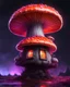 Placeholder: A solitary floating mushroom house on a clear night. silver and orange and pink, Dark cosmic interstellar. Detailed Matte Painting, deep color, fantastical, intricate detail, splash screen, hyperdetailed, insane depth, concept art, 8k resolution, trending on Artstation, Unreal Engine 5, color depth, backlit, splash art, dramatic, High Quality Whimsical Fun Imaginative Bubbly, perfect composition