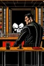 Placeholder: punisher sku;; CITY MEETING INSIDE THE WHISKEY BAR the style of Hiroshi Nagai