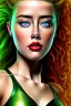 Placeholder: portrait head Amber Heard Aquaman curly red hairs under the green sea