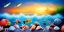 Placeholder: beach, water, fishes, sea shells